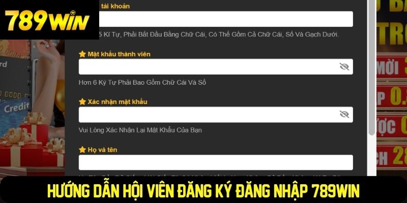 Hướng dẫn hội viên đăng ký đăng nhập 789WIN